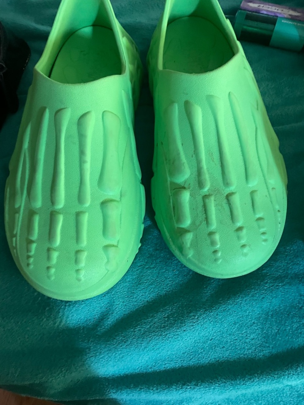 Men's Slip-On Foam Loafers in Neon Green